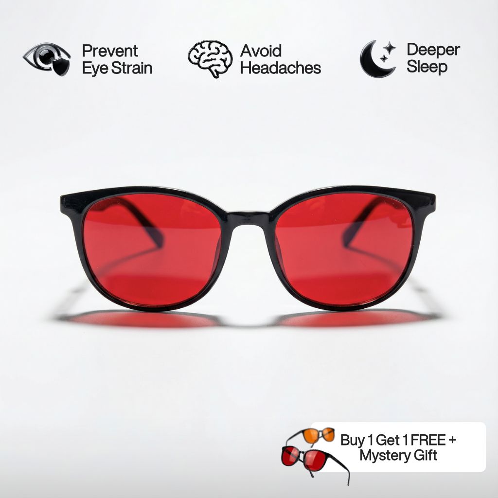 Flow® Unisex Blue Light Blocking Glasses – Red Lens