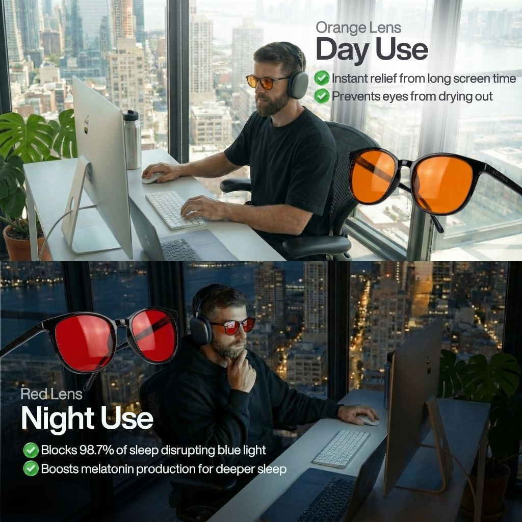 Flow® Unisex Blue Light Blocking Glasses – Red Lens